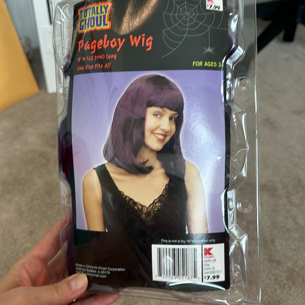 Purple pageboy wig